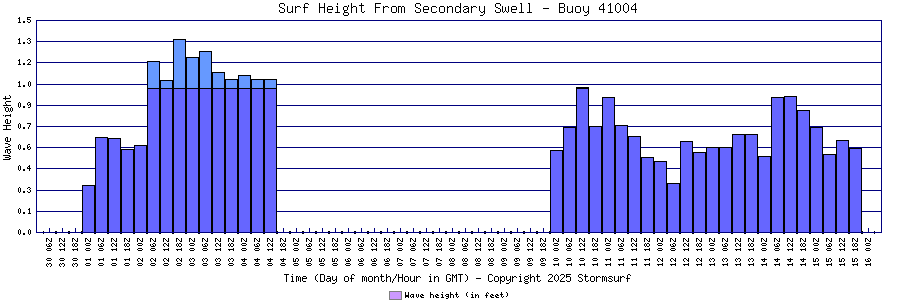 Secondary Swell Surf Height